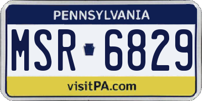 PA license plate MSR6829