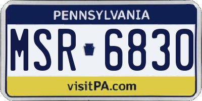 PA license plate MSR6830