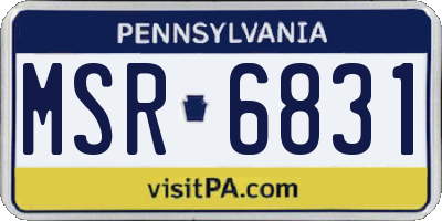 PA license plate MSR6831