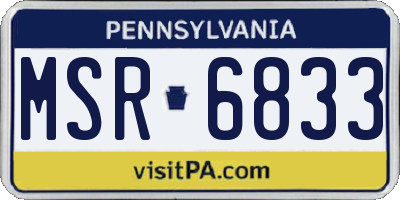 PA license plate MSR6833