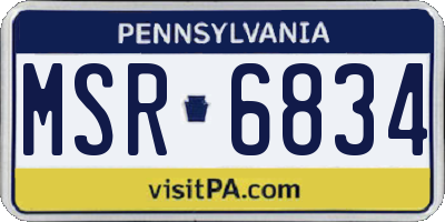 PA license plate MSR6834