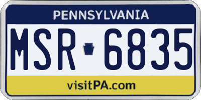 PA license plate MSR6835
