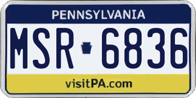 PA license plate MSR6836