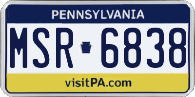 PA license plate MSR6838