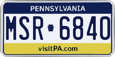 PA license plate MSR6840