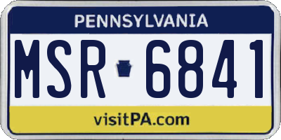 PA license plate MSR6841
