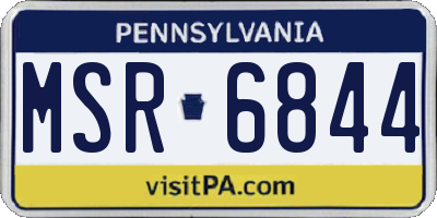 PA license plate MSR6844