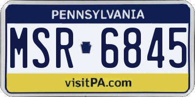 PA license plate MSR6845