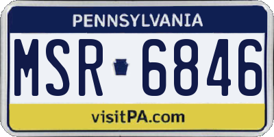 PA license plate MSR6846