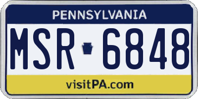 PA license plate MSR6848