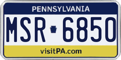 PA license plate MSR6850