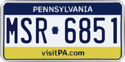 PA license plate MSR6851