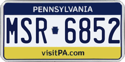 PA license plate MSR6852