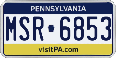 PA license plate MSR6853