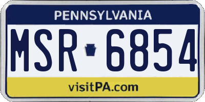 PA license plate MSR6854