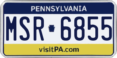 PA license plate MSR6855