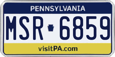 PA license plate MSR6859