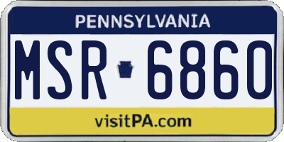 PA license plate MSR6860