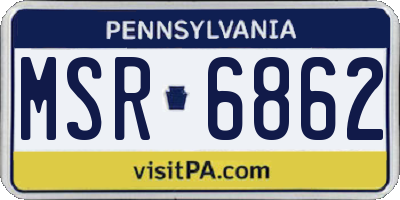 PA license plate MSR6862