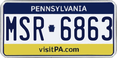 PA license plate MSR6863