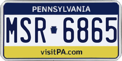 PA license plate MSR6865