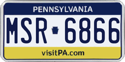 PA license plate MSR6866