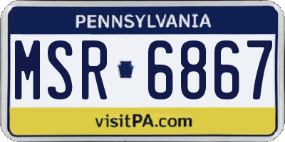 PA license plate MSR6867