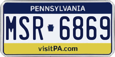 PA license plate MSR6869