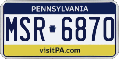 PA license plate MSR6870