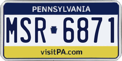 PA license plate MSR6871