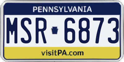 PA license plate MSR6873