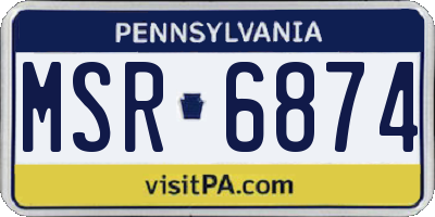 PA license plate MSR6874