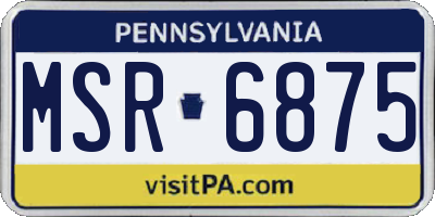 PA license plate MSR6875
