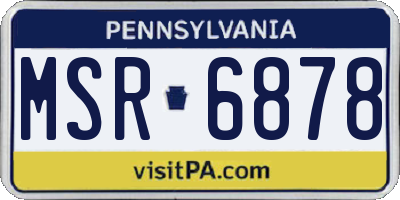 PA license plate MSR6878