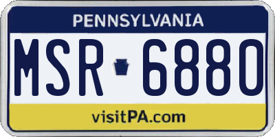 PA license plate MSR6880