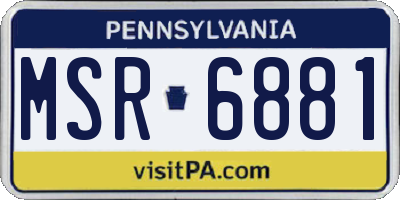 PA license plate MSR6881