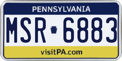 PA license plate MSR6883