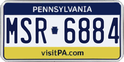 PA license plate MSR6884