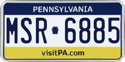 PA license plate MSR6885