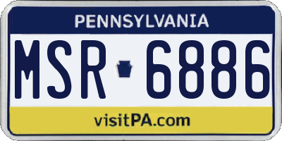 PA license plate MSR6886