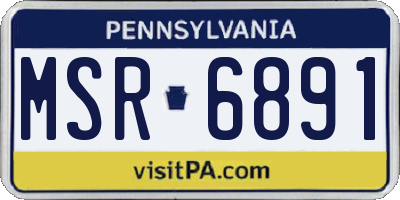 PA license plate MSR6891