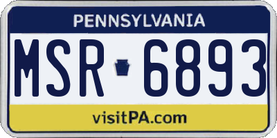 PA license plate MSR6893