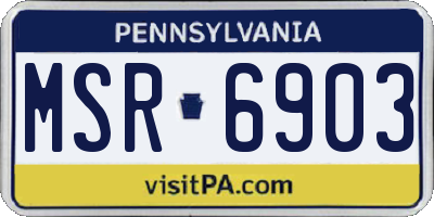 PA license plate MSR6903