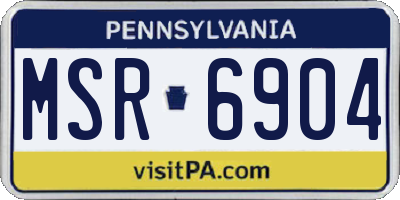 PA license plate MSR6904