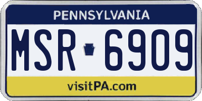 PA license plate MSR6909