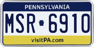 PA license plate MSR6910