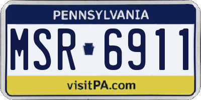 PA license plate MSR6911