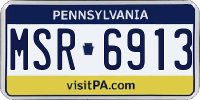 PA license plate MSR6913