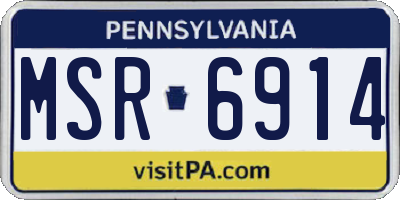 PA license plate MSR6914