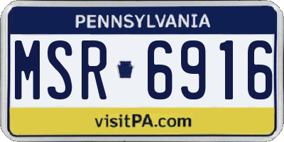 PA license plate MSR6916